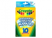 Crayola: 10 db-os vékony filctoll készlet,  iskolai kellék, hátizsák
