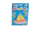 Felhúzható mini csónak - sárga-narancs vitorlás hajó, simba